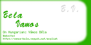 bela vamos business card